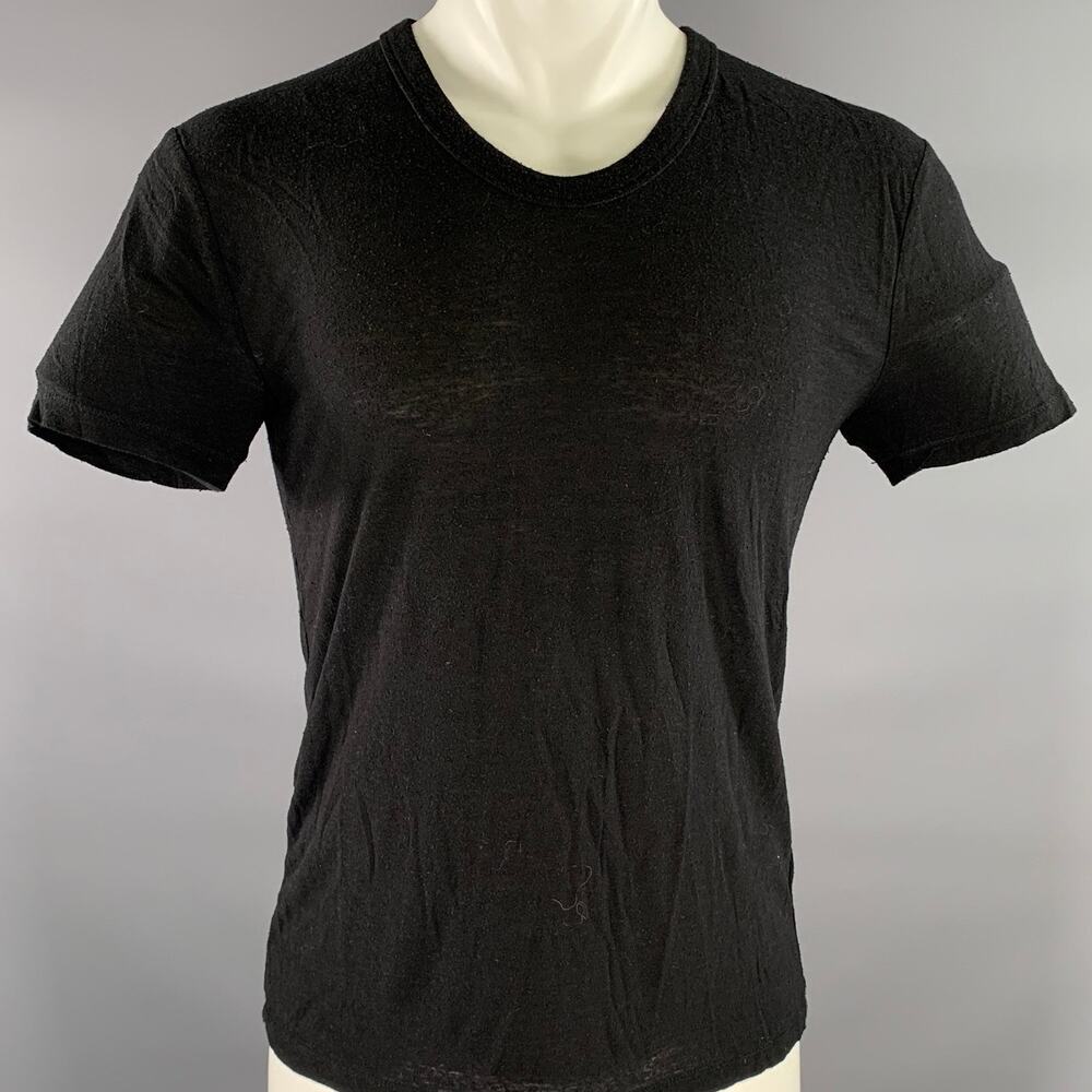 ALEXANDER WANG Size XS Black Textured Silk Rayon See Through T-shirt